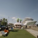 The Maldives Exodus Caravan Show as installed at Queens Wharf, Auckland waterfront.
