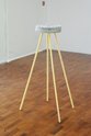 Ena Kosovac, Butter Legs, quick-set concrete, sand, decorative red sand, water, bucket, pine dowelling, modelling paste, acrylic paint