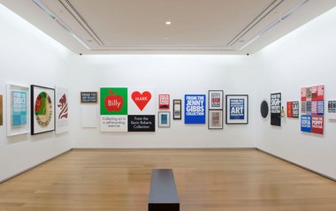 Billy Apple®: The Artist Has to Live Like Everybody Else exhibition (installation view), 2015, at Auckland Art Gallery Toi o Tāmaki. 