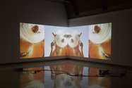 Nathan Pohio, The Feral Horses of Natasha von Braun, 2015, double channel HD projection, 5min 20sec. Photo: Daegen Wells
