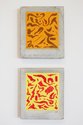 Cilla McIntosh, Cement Composition #1 and #2, acrylic on cement, 230 x 200 mm