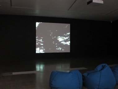 Installation of Rodney Charters, Film Exercise, 1966, 16mm film, 10min 51sec.  Courtesy Nga Taonga, Wellington, and Govett-Brewster Art Gallery,  New Plymouth.