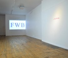 Installation view of Luke Munn's swfer. Left: Code Swishing. Right: iChat. Image courtesy of the artist and Blue Oyster Gallery