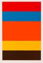 John Nixon, Red, Blue, Orange, Yellow, Black, 2001, enamel on MDF, 900 x 600 mm. Photo: Sam Hartnett