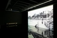 David Claerbout, The Quiet Shore, 2011, single-channel video projection, silent, 32 mins 32 secs looped, in the exhibition The Specious Present at the Adam Art Gallery, Victoria University of Wellington. Courtesy of the artist (photo: Shaun Waugh)