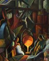 John Weeks, Industry, 1936, oil on board, 492 x 393 mm. Collection of Auckland Art Gallery Toi o Tamaki, purchased 1938