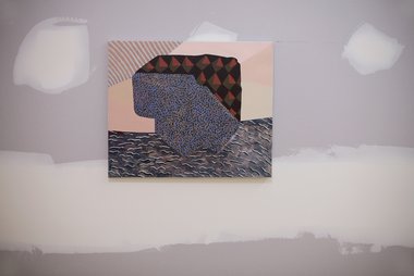 Adrienne Vaughan, Plyx (2013), Necessary Distraction: A Painting Show 2015, installation view, Auckland Art Gallery Toi o Tāmaki. Photograph: Emil McAvoy.