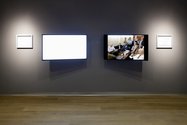 Alfredo Jaar, May 1, 2011, 2011, two LCD monitors and framed two pigment prints (394 x 490 mm each). Overall dimensions variable.