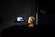Jane Prophet, Neuro Memento Mori, 2015, 3D print and projection map. Photo: Sam Hartnett