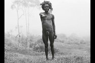 Photograph on page 52. 'A Sanguma man (sorcerer) welcomes me to his land, Nduga territory, highlands of West Papua/Indonesia 1995.'