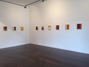 Robin Neate's show me something quieter, as installed at Melanie Roger. Back wall and righthand wall.