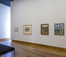 From the Sun Deck: McCahon's Titirangi, as installed at Christchurch Art Gallery Te Puna o Waiwhetu. Photo: John Collie