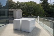 Rachel Whiteread, Untitled (Pair), 1999, cast bronze and cellulose paint. On loan from Erika and Robin Congreve. Photo: Jennifer French