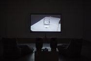 Ruth Watson, Unmapping the World (2017). Single channel, looped HD video with screen and loungers. Duration: 00:07:23. Photograph: Sam Hartnett and Gus Fisher Gallery, University of Auckland.