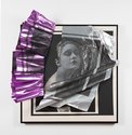 Sarah Contos, Before Transcending Moonlight (Gloria #1), 2017, screen print on canvas and metallic fabric, aluminium, 105 × 103 × 29 cm
