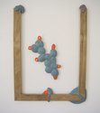 Glen Snow, Odd Embrace, 2017, acrylic, wood, and wood glue, 550 x 470 mm