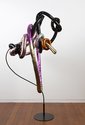Sarah Contos, Saturn’s Finger, 2017, steel, metallic fabric, epoxy, poly-fil, thread, 155 × 84 × 77 cm