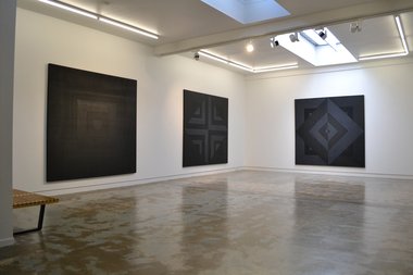 Visesio Siasau's exhibition, ‘Uli i he ‘Uli - Black on Black, as installed at OREXART.
