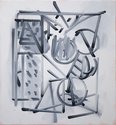 Simon Ingram, Composition en gris, 2017, oil on canvas, 650 x 600 mm