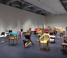 Martino Gamper: 100 Chairs in 100 Days at City Gallery Wellington, 2017. Photo: Shaun Waugh
