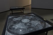 Yin-Ju Chen's Liquidation Maps, 2014 as installed at Occulture: The Dark Arts at City Gallery Wellington, 2017.
