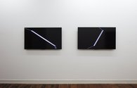 Daniel von Sturmer's Luminous Figures (line left) and Luminous Figures (line right) as installed upstairs at Starkwhite.