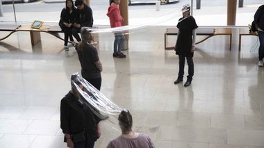 Christopher Braddock and Olivia Webb, Skull Acoustics, 2017--part of the AUT Symposium: Art and Performace held at Auckland Art Gallery Toi o Tamaki. Photo: Olivia Webb