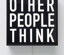 Alfredo Jaar, Other People Think, 2012, light box with black and white transparency. Chartwell Collection, Auckland Art Gallery Toi o Tamaki, purchased 2016