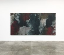 Erin Lawlor: Crow Returned, 2017, oil on linen, 180 x 360 cm (triptych)