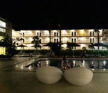 The hotel 'lagoon' on a quiet night