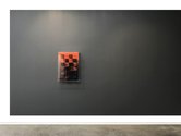 Jan Albers, OrangedawnpOwder, 2018, spray paint on polystyrene and wood in acrylic box, 70 x 50 x 21 cm