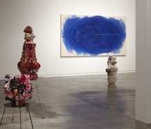 Virginia Leonard and Gretchen Albrecht's I Come Out of Surgery Looking Golden, as installed at Two Rooms. Photo: Sam Hartnett