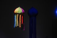 Hanna Shim: Rainbow Jelly, 2017, fabric, polyester fill, 1390 x 600 mm; Blue Jelly, 2019, fabric, polyester fill