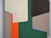 Detail of Matthew Browne's The Tilt Shift, 2019, vinyl tempera and oil on linen, 1400 x 1000 mm