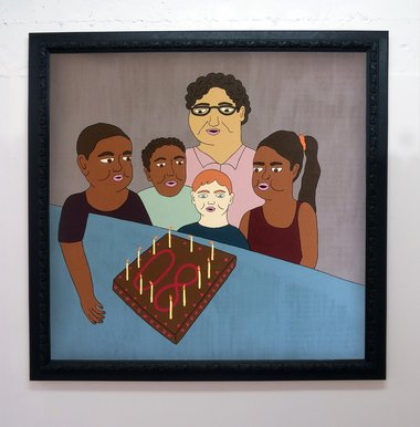 Ayesha Green, Nana's Birthday (A Big Breath), 2019, acrylic on plywood