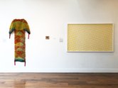 Emma Fitts, Unknown Cloak, 2018; hand-dyed woollen underlay, 1500 x 1100 mm, Fulbright-Wallace Award Winner; Lisa Benson, Colluded, 2018-19; Peata Larkin, They Don't Speak My Language, 2018. 