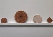 Ceara Metlikovec, Sun Stone IX, IV, XII & X, natural terracotta and stoneware, variable dimensions (4 parts)