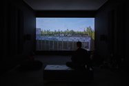 Installation of Raul Ortega Ayala, The Zone, 2020, from the series From the Pit of Et Cetera, single channel HD video, 5:1 sound, 36 mins 2 secs. Photo. Sam Hartnett