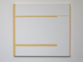 Judy Millar, Front View, 1999, gesso and masking tape on canvas, 560 mm x 610 mm
