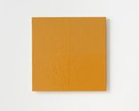 Simon Morris, Colour light (orange), 2020, acrylic paint, linen, wood, light, 300 x 300 mm. Photo: Sam Hartnett