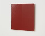 Simon Morris, Colour light (red oxde), 2020, acrylic paint, linen, wood, light, 500 x 500 mm. Photo: Sam Hartnett