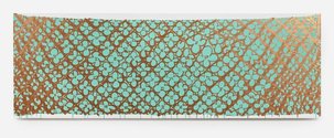 Judy Ledgerwood, Study for Doha #1, 2013, acrylic gouache on panel, 20 x 60 inches, 50.8 x 152.4 cm, courtesy 1301PE, Los Angeles. Photo: Sam Hartnett