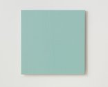 Simon Morris, Colour light (blue green), 2020, acrylic paint, linen, wood, light, 450 x 450 mm. Photo: Sam Hartnett