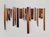 Emily Rumney, Thinking Sticks, 2020, timber, veneer, stain, copper paint ,420 x 600 x 40 mm