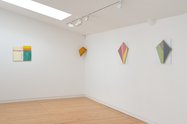Installation of James Ross's 'Constructed Forms--After Mondrian', upstairs at Two Rooms. Photo: Sam Hartnett