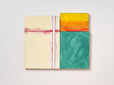 James Ross, Vista (2), 2020, oil on 3 panels, 47.5 x 55 cm. Photo: Sam Hartnett