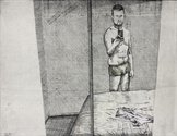 Luca Nicholas, Grindr Study #10, 2017, intaglio and chine-colle on Fabriano Unica paper, 500 x 695 mm; image 445 x 580 mm.