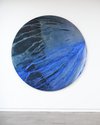 Elizabeth Thomson, Tethys b, 2021, cast vinyl film and lacquer on resin and fibreglass convex form,  2000 x 2000 x 195 mm. Photo: Sam Hartnett.