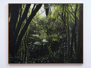 Grant Nimmo, Everyday sunshine, 2021, oil on linen, 1300 x 1610mm (framed)