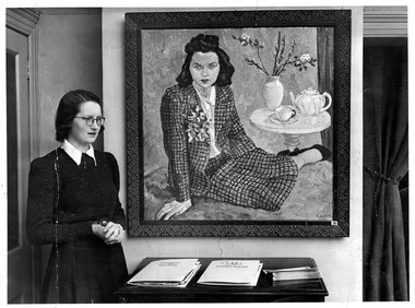 Doris Lusk with 'Anna McLeod', Moray Place Studio, 1940, Doris Lusk Foundation